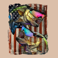 American Flag With Bass Fish Urban Heavy Tee | Teevron