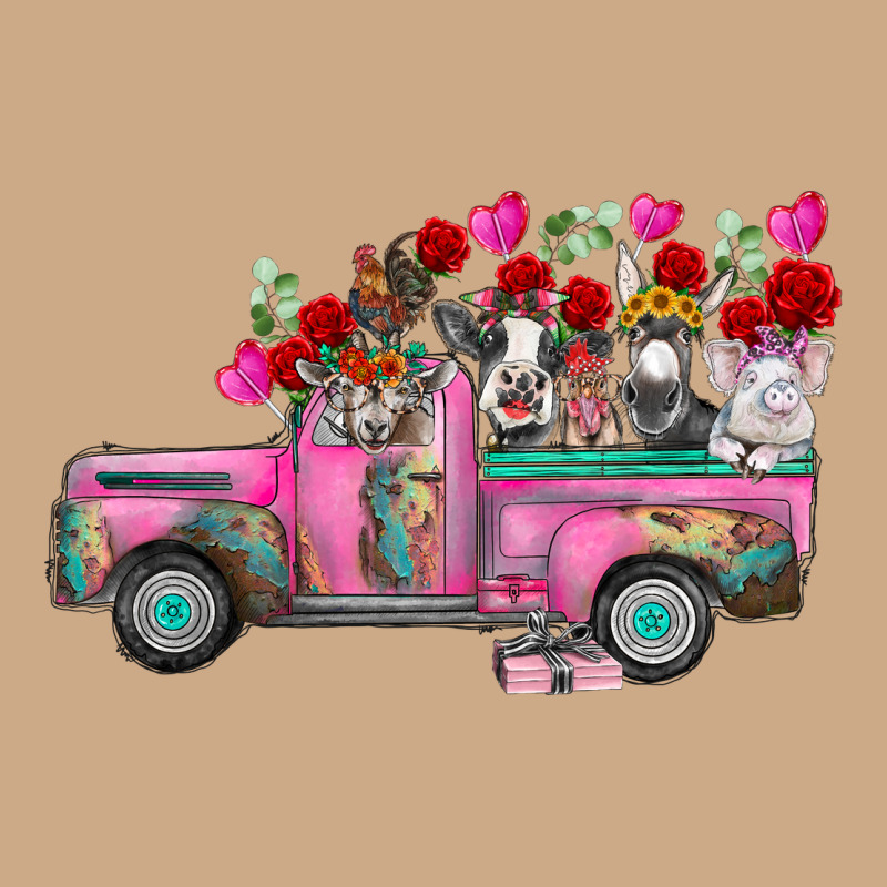 Farm Animals Valentine Truck Vintage Hoodie by RacoonDesign | Teevron
