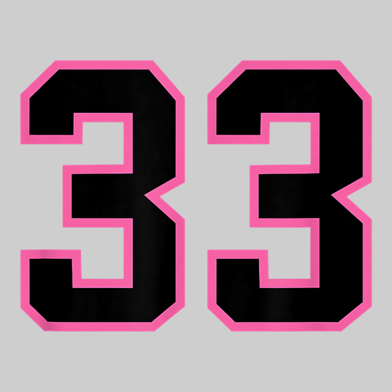 Number 33 Sports Jersey Athlete Fan Pink Black Lucky Number T Shirt Premium Tee by linhVisuals | Teevron