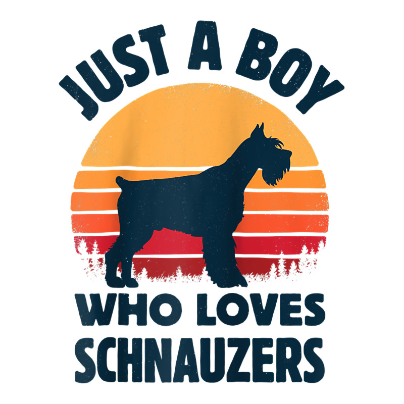 Schnauzer Just A Boy Who Loves Dogs Men Retro Vintage Sunset Raglan Ba Premium Tee by linhVisuals | Teevron