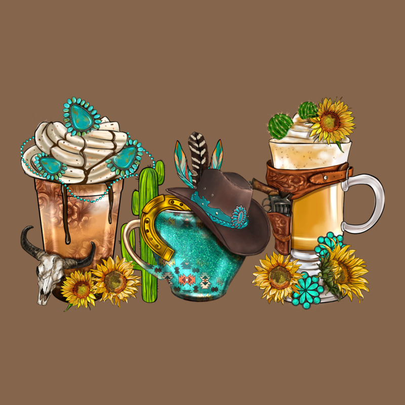 Western Coffee Cups With Sunflower And Gemstone Bbs Premium Tee by BundleAndBundleShop | Teevron