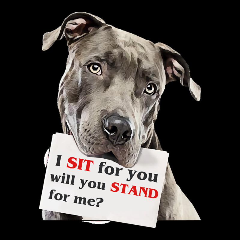 Pitbull T  Shirt I Sit For You Will You Stand For Me T  Shirt Premium Tee by linhVisuals | Teevron