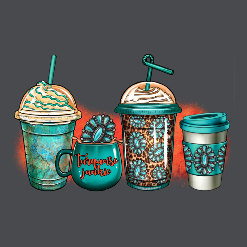 Turquoise Junkie Coffee Cups Zipper Hoodie by Jasminsmagicworld | Teevron