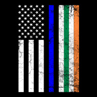Irish American Flag Thin Blue Line Police St. Patrick's Day Long Sleev Premium Tee | Teevron