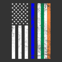 irish american flag thin blue line police st. patrick's day long sleev | Teevron