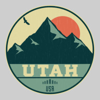 Utah Retro Mountain Badge Premium Tee | Teevron