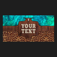 Preview Custom Name Turquoise Stone Leopard Bull Skull License Plate Classic Tee | Teevron