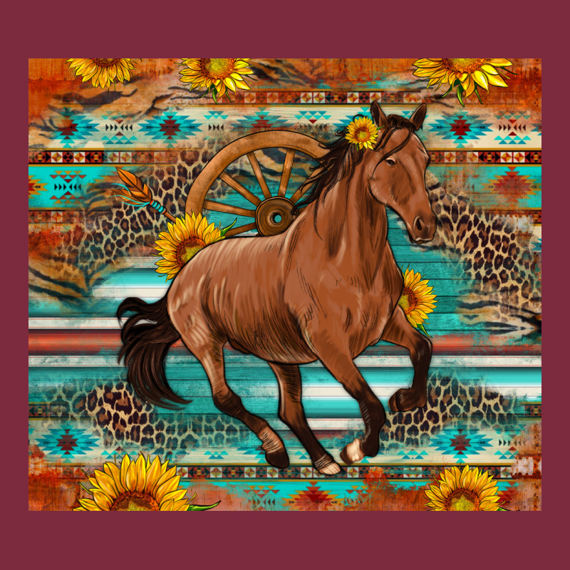 Galloping Horse Aztec Sunflower Premium Hoodie by Artiststas | Teevron