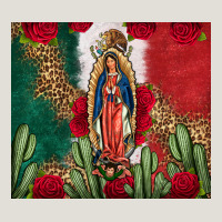 Our Lady Of Guadalupe Mexican Flag Roses Cactus Heavy Core Tee | Teevron
