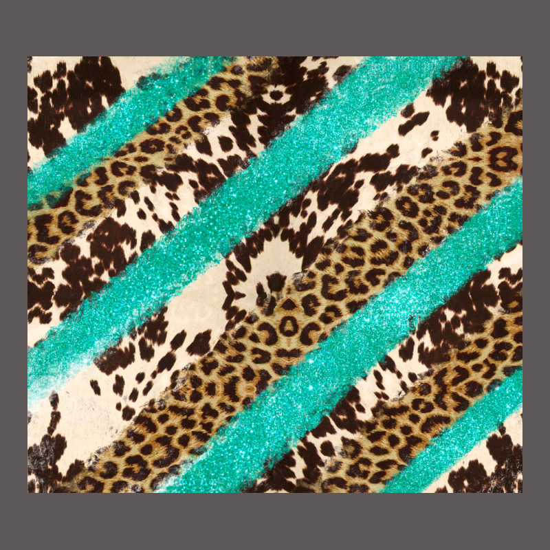 Turquoise Glitter Leopard And Cowhide Premium Hoodie by Artiststas | Teevron