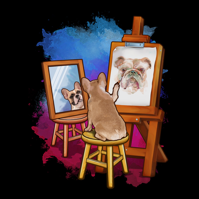 French Bulldog Painting Bulldog Artist Art Animals Graphic Long Sleeve Premium Tee by linhVisuals | Teevron