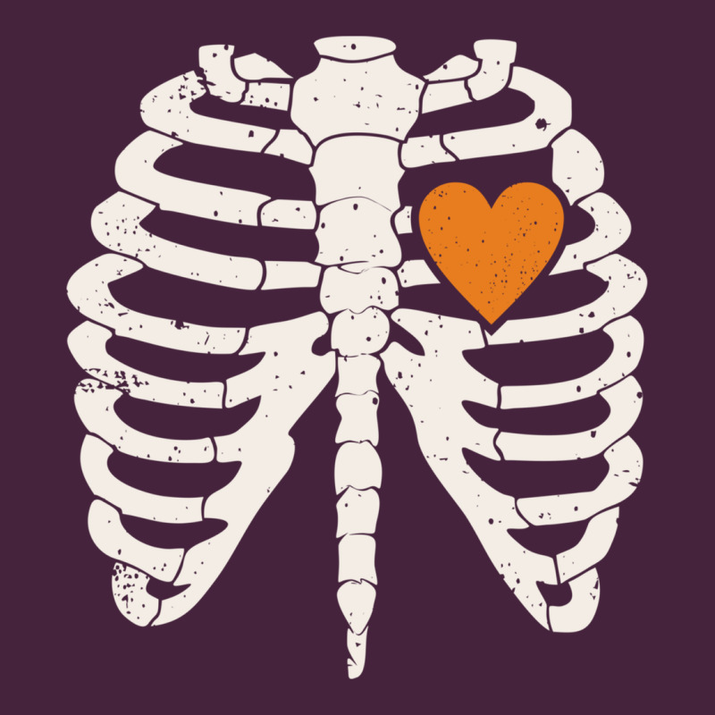 Skeleton Rib Case Orange Pumpkin Heart Vintage Halloween Anatomy Costu Premium Tee by linhVisuals | Teevron