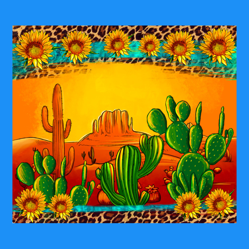 Desert Sunset With Cactus Sunflowers And Leopard Classic Tee by Artiststas | Teevron