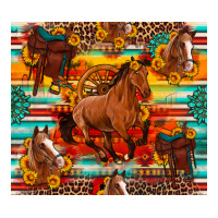 galloping horse serape sunflowers turquoise and saddles | Teevron