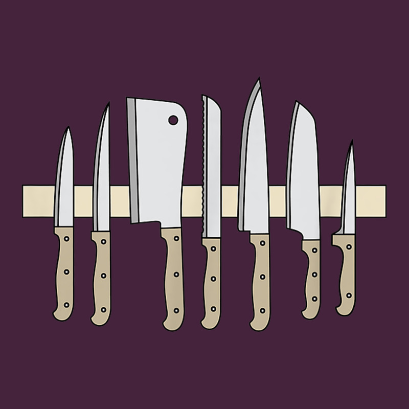 Chef Kitchen Knives On Knife Holder Strip Bar Premium Tee by linhVisuals | Teevron