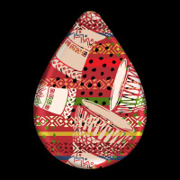 African Fabric Pattern Teardrop Earrings 3 Ladies Tee | Teevron
