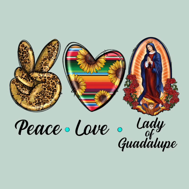 Peace Love Lady Of Guadalupe Zipper Hoodie by RanaPortraitStore | Teevron