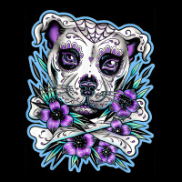 Pitbull Dog Sugar Skull Flower Plants Premium Tee | Teevron