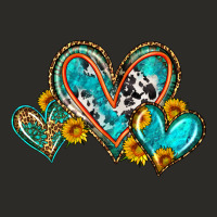 Western Leopard Turquoise Cowhide Hearts Olivia Heavy Core Tee | Teevron