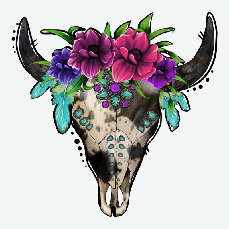 Cowhide Bull Skull Urban Heavy Tee by Jasminsmagicworld | Teevron
