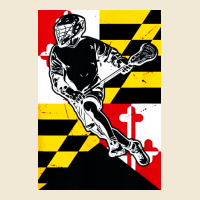 Lacrosse Player Maryland Flag Lax Lacrosse Stick Retro Premium Tee | Teevron