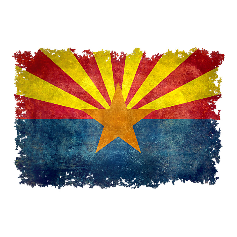 Arizona Flag In Grungy Style Raglan Baseball Tee Premium Tee by linhVisuals | Teevron