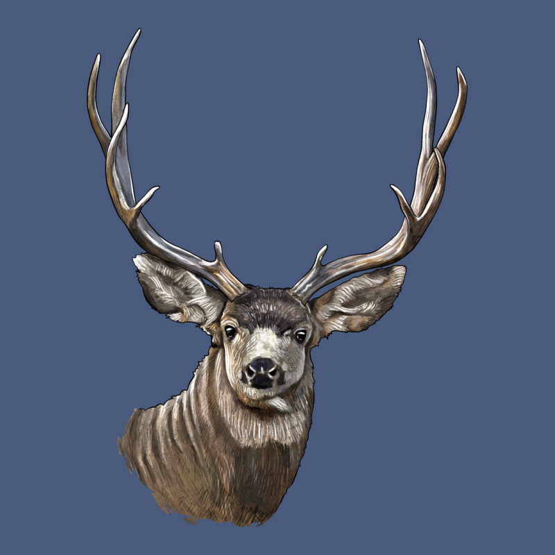Mule Buck Deer Head Vintage Hoodie by LillyAllenDesigns | Teevron