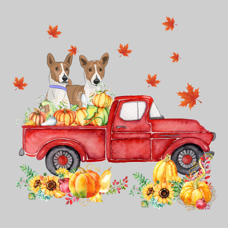 Basenji Pumpkin Truck Fall Leaf Thanksgiving Halloween Premium Tee by linhVisuals | Teevron