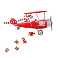 christmas santa claus pilot flying airplane gift tee | Teevron