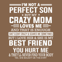 I'm Not A Perfect Son But My Crazy Mom Loves Me Mother's Day T Shirt Premium Tee | Teevron