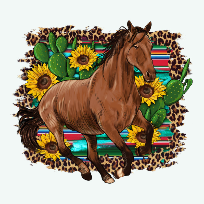 Western Horse Cactus Sunflowers Serape Leopard  Turquoise Wooden Premium Hoodie by Artiststas | Teevron