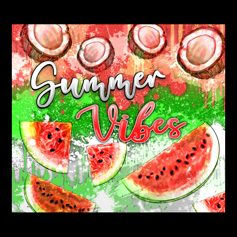 Watermelon And Coconut Summer 20oz Skinny Tumbler Heavy Core Tee by FaDigitalArtStudio | Teevron