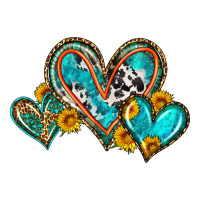 western leopard turquoise cowhide hearts olivia | Teevron