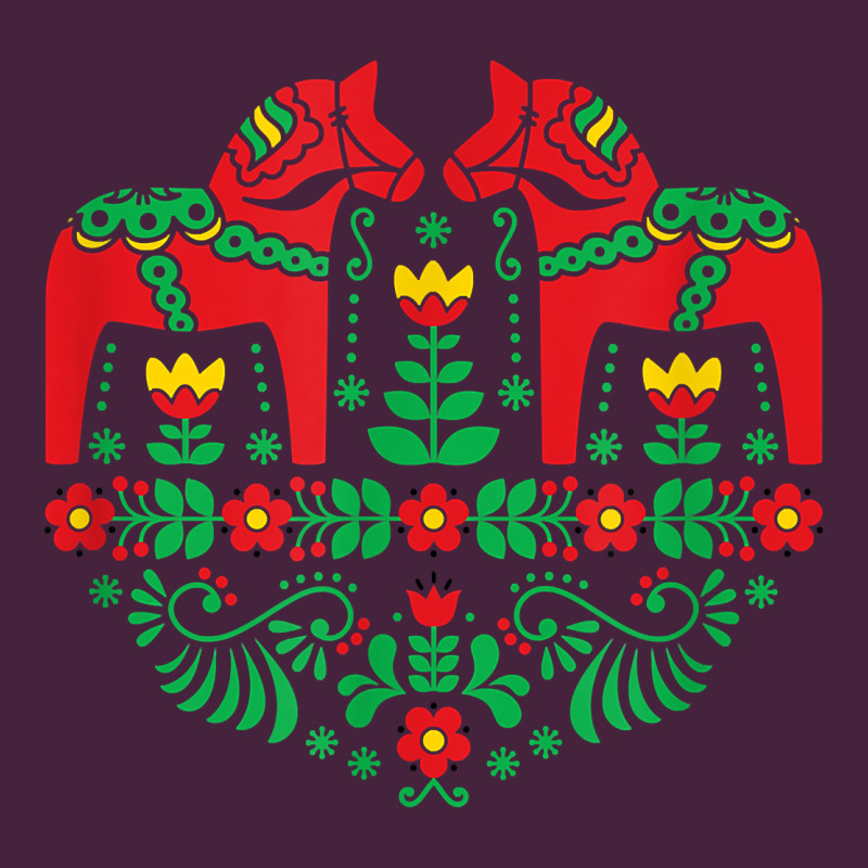 Swedish Dala Horse Folk Art T Shirt Premium Tee by linhVisuals | Teevron