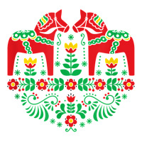 swedish dala horse folk art t shirt | Teevron
