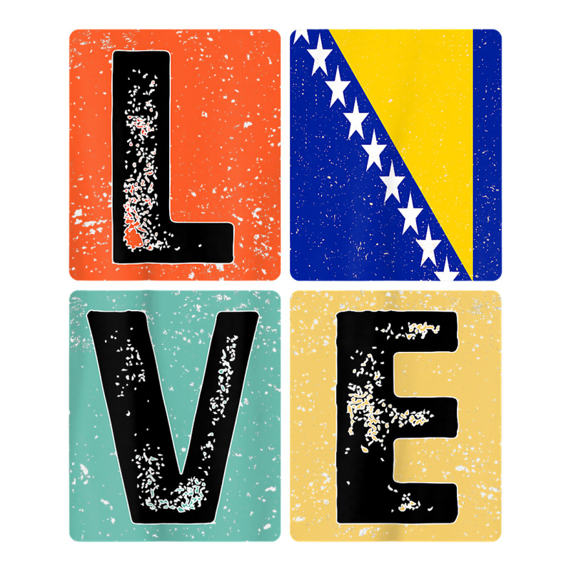 Vintage Retro I Love Bosnia Flag For Bosnian Pride Gift T Shirt Premium Tee by linhVisuals | Teevron