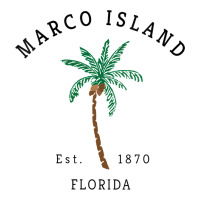 womens marco island florida colorful palm tree retro novelty art v nec | Teevron