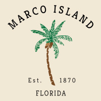 Womens Marco Island Florida Colorful Palm Tree Retro Novelty Art V Nec Premium Tee | Teevron