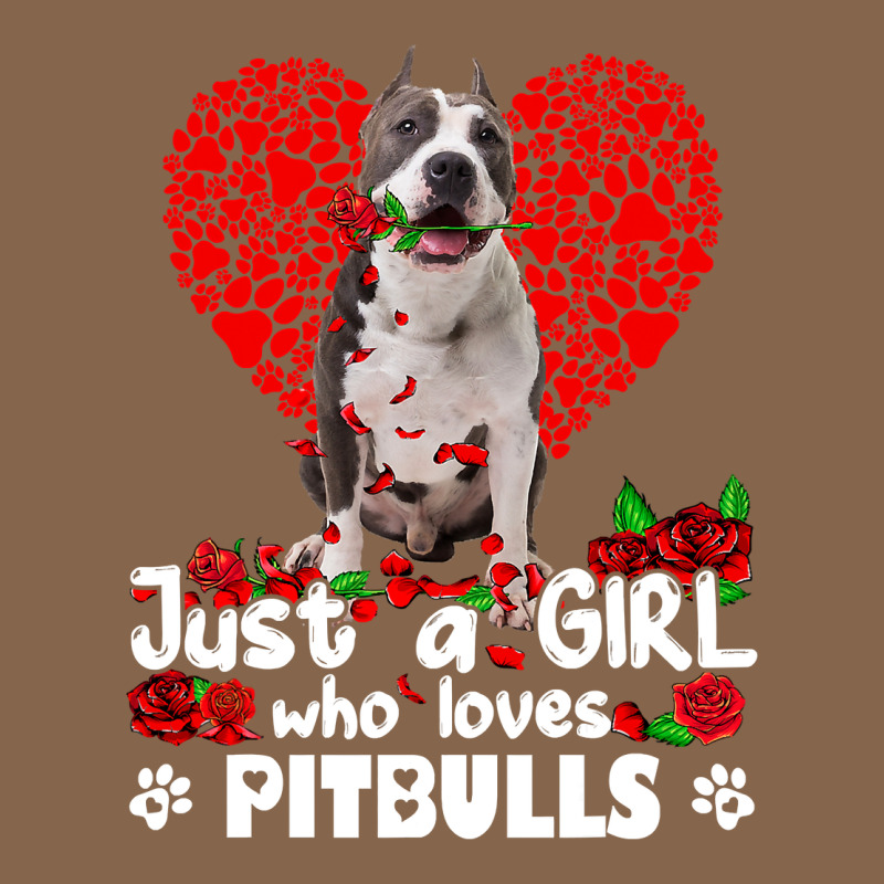 Pitbull Lover Dog Roses Funny Just A Girl Who Loves Pitbull 213 Pitbul Premium Tee by linhVisuals | Teevron