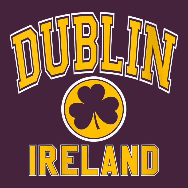Womens Dublin Ireland Varsity Style Shamrock Green With Amber Print V Premium Tee by linhVisuals | Teevron
