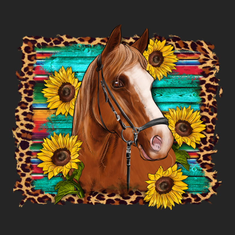 Horse Sunflowers Turquoise Wooden Serape Leopard Premium Hoodie by Artiststas | Teevron