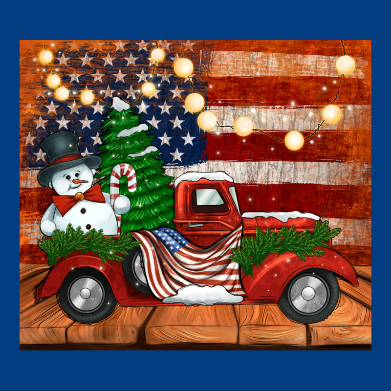 Christmas Truck With American Flag Premium Sweatshirt by Jasminsmagicworld | Teevron