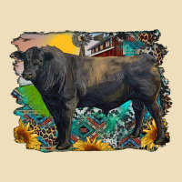 Black Angus Bull With Aztec And Farm Background Premium Hoodie | Teevron