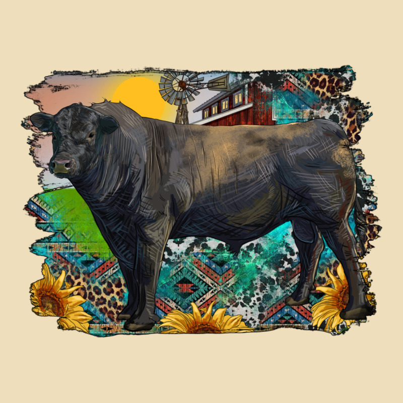 Black Angus Bull With Aztec And Farm Background Premium Hoodie by RanaPortraitStore | Teevron