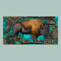 Bison With Leopard And Turquoise Premium Sweatshirt | Teevron