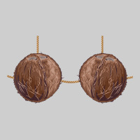 Coconut Bra Easy Adult Halloween Tiki Party Costume T Shirt Premium Tee | Teevron