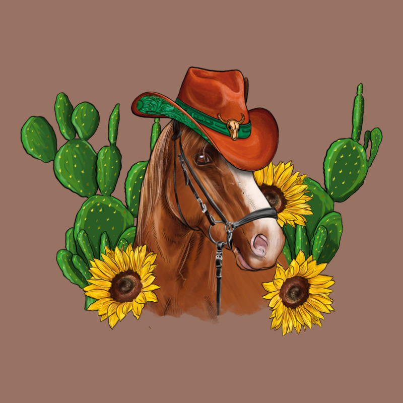 Western Horse Cowboy Hat Cactus Sunflowers Premium Hoodie by Artiststas | Teevron