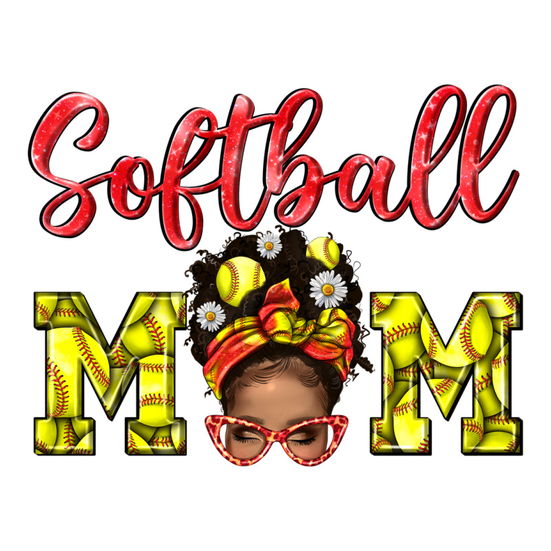Softball Mom  And Afro Messybun Mom Bbs Premium Tee by BundleAndBundleShop | Teevron