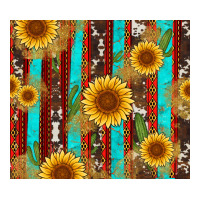 western sunflower cactus serape and cowhide | Teevron
