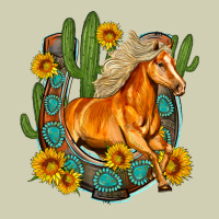 Western Horse Cactus Sunflowers Horseshoe Heavy Core Tee | Teevron